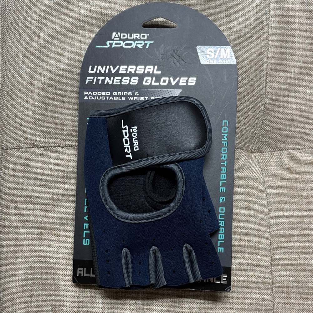 Aduro Sport Universal Fitness Gloves - Black and Navy blue